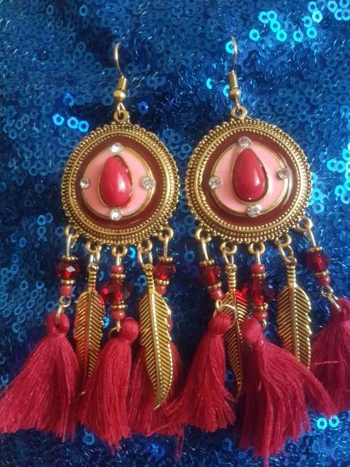 Fashion Bohemian Feather Tassel Dangle Earrings