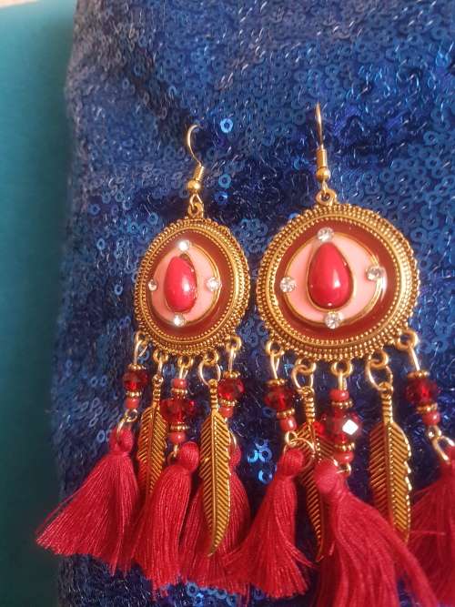 Fashion Bohemian Feather Tassel Dangle Earrings