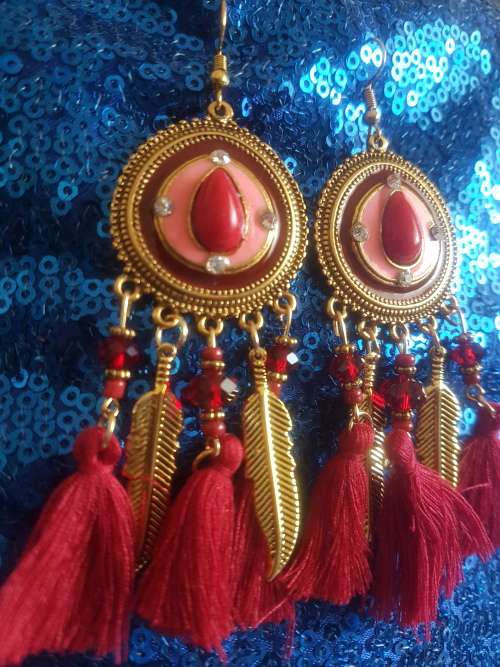 Fashion Bohemian Feather Tassel Dangle Earrings