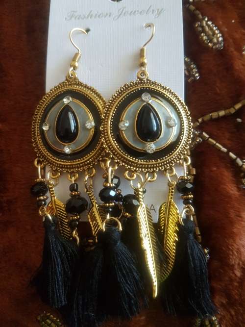 Fashion Bohemian Feather Tassel Dangle Earrings