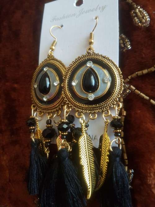 Fashion Bohemian Feather Tassel Dangle Earrings