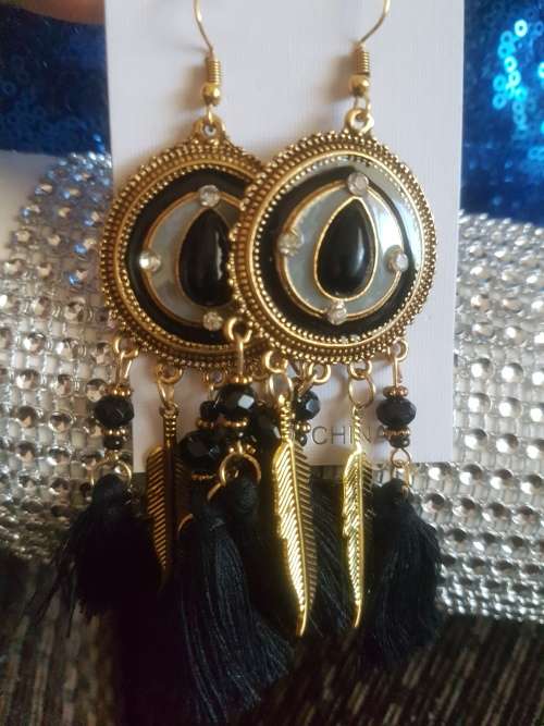 Fashion Bohemian Feather Tassel Dangle Earrings