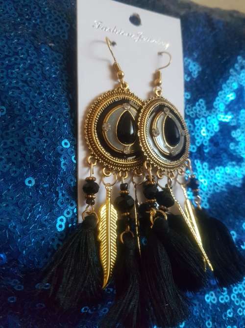 Fashion Bohemian Feather Tassel Dangle Earrings