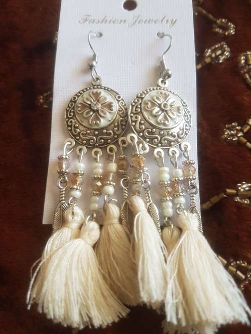 Fashion Bohemian Feather Tassel Dangle Earrings
