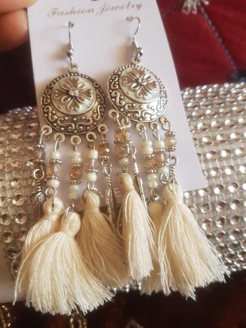 Fashion Bohemian Feather Tassel Dangle Earrings