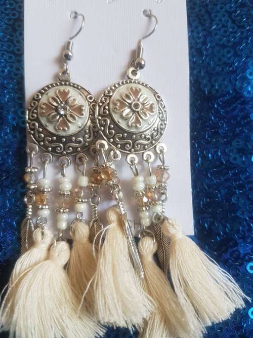 Fashion Bohemian Feather Tassel Dangle Earrings
