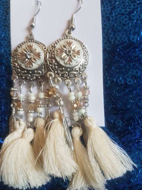 Fashion Bohemian Feather Tassel Dangle Earrings