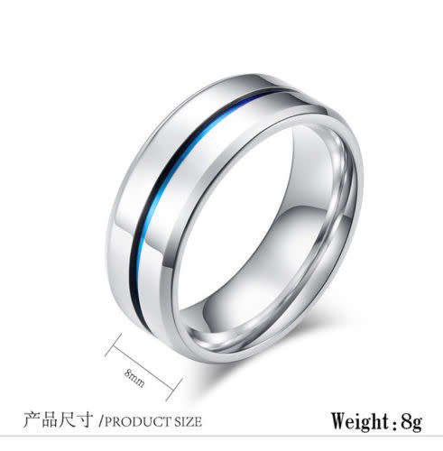 Stainless Steel Titanium Band Ring Wedding Engagement Size 8