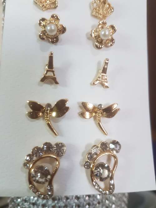 6 Pairs/set Vintage Gold Big Round Circle Hoop Dangle Earrings