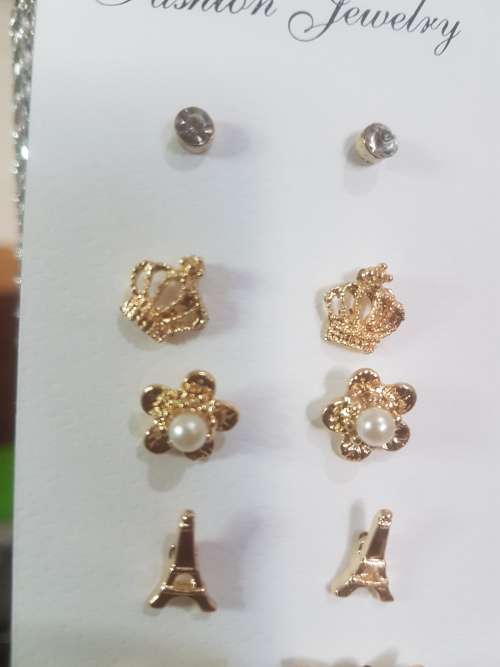 6 Pairs/set Vintage Gold Big Round Circle Hoop Dangle Earrings