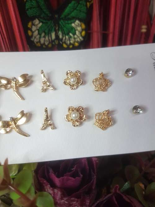 6 Pairs/set Vintage Gold Big Round Circle Hoop Dangle Earrings