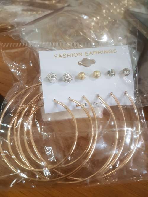 6 Pairs/set Vintage  Big Round Circle Hoop Dangle Earrings