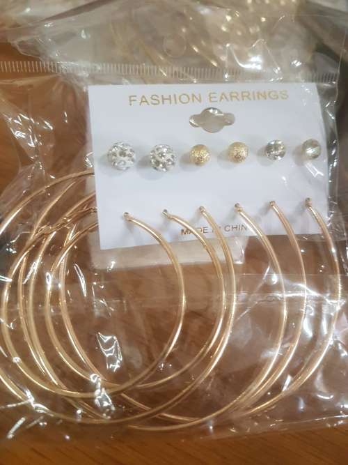 6 Pairs/set Vintage  Big Round Circle Hoop Dangle Earrings