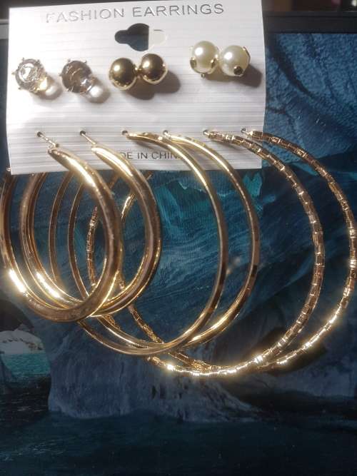 6 Pairs/set Vintage  Big Round Circle Hoop Dangle Earrings