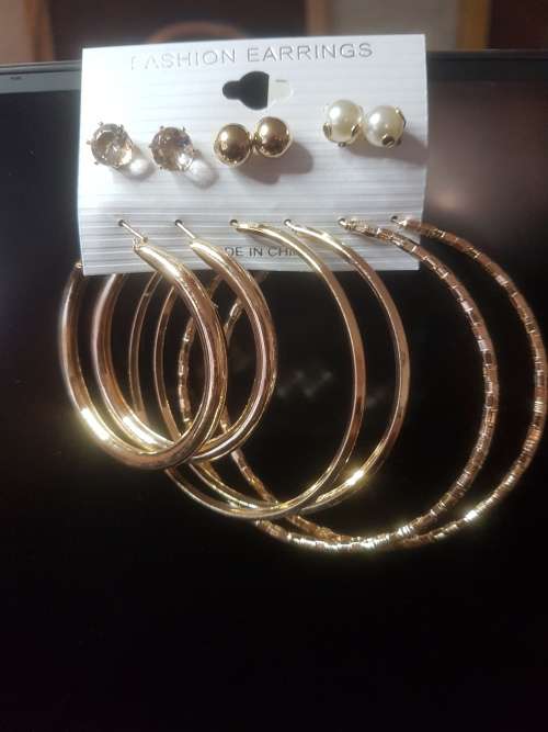 6 Pairs/set Vintage  Big Round Circle Hoop Dangle Earrings