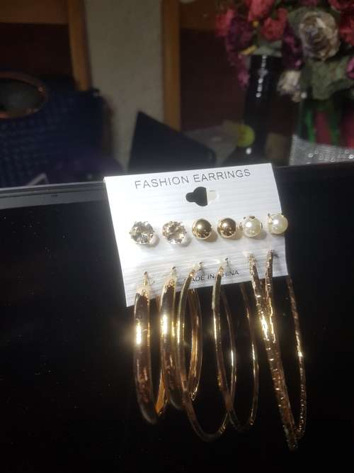 6 Pairs/set Vintage  Big Round Circle Hoop Dangle Earrings