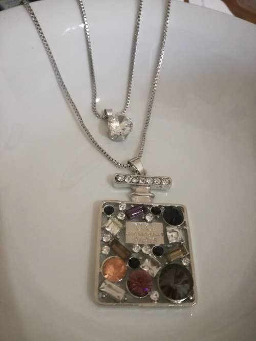 Long Sweater Double Chain PERFUME Bottle Necklace