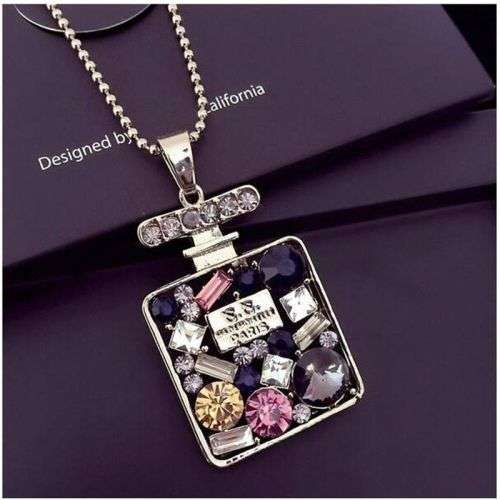 Long Sweater Double Chain PERFUME Bottle Necklace