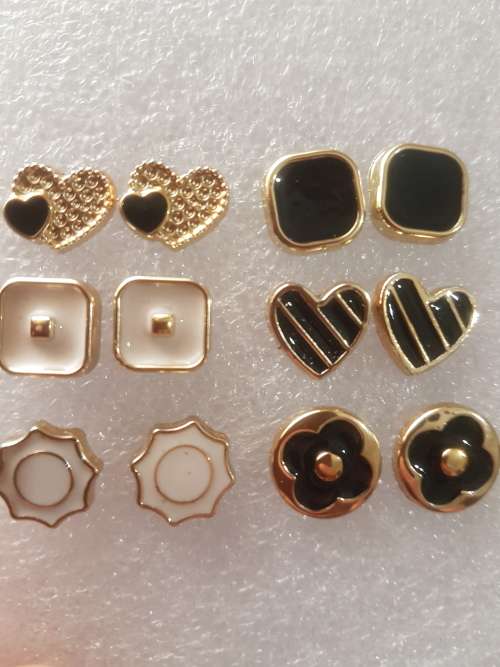 10 Pairs/set Vintage Gold Big Round Circle Hoop Dangle Earrings