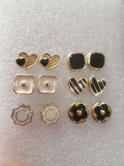 10 Pairs/set Vintage Gold Big Round Circle Hoop Dangle Earrings