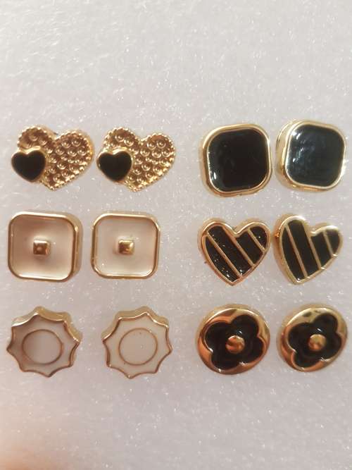 10 Pairs/set Vintage Gold Big Round Circle Hoop Dangle Earrings