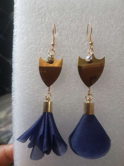 Fashion Bohemian Long Dangle Earrings - Dark Blue