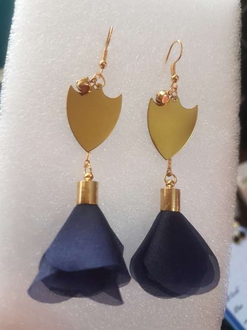 Fashion Bohemian Long Dangle Earrings - Dark Blue
