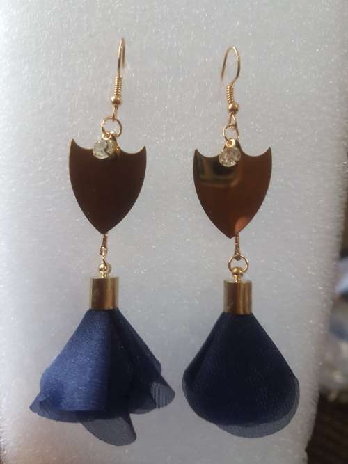Fashion Bohemian Long Dangle Earrings - Dark Blue