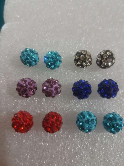 6 Pairs/set Colorful Round Circle Hoop Dangle Earrings