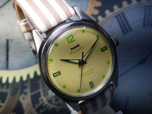 VINTAGE HMT PILOT WINDING INDIAN MEN'S WATCH - NOT WORKING