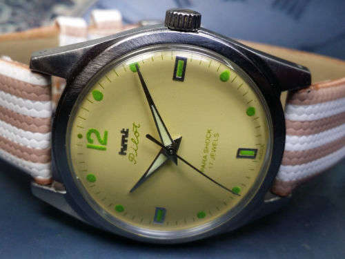 VINTAGE HMT PILOT WINDING INDIAN MEN'S WATCH - NOT WORKING