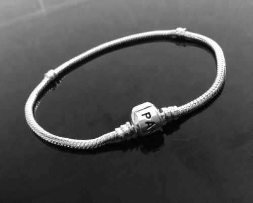 Silver Snake Chain Bracelets Bangle suit European Charm Beads 21cm