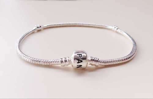Silver Snake Chain Bracelets Bangle suit European Charm Beads 21cm