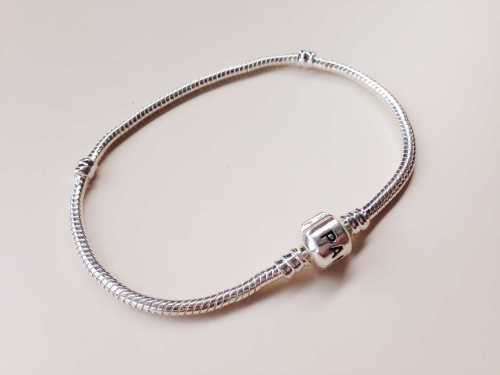 Silver Snake Chain Bracelets Bangle suit European Charm Beads 21cm