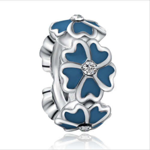 2pcs Silver European Charm Beads Fit 925 Necklace Bracelet Pendant Chain