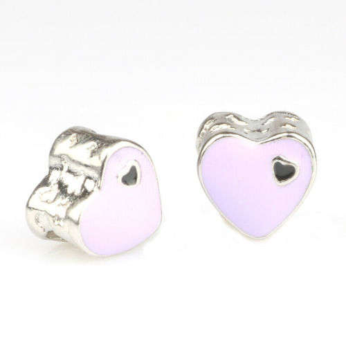 2pcs Silver European Charm Beads Fit 925 Necklace Bracelet Pendant Chain