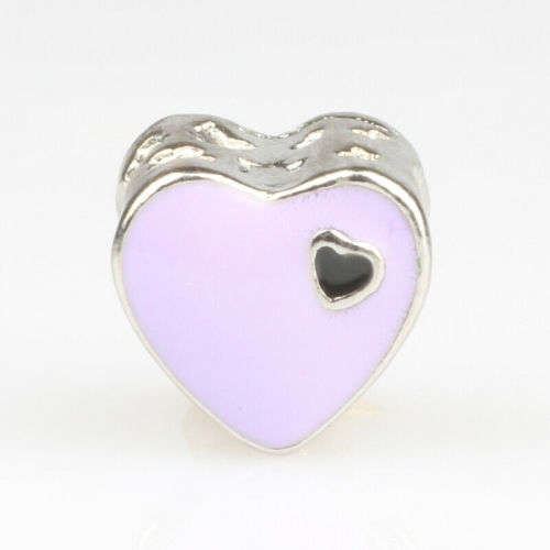 2pcs Silver European Charm Beads Fit 925 Necklace Bracelet Pendant Chain