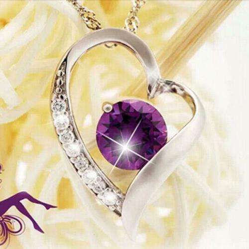 Pendant Necklace Silver Chain Love Heart