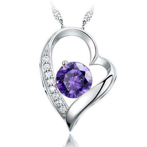 Pendant Necklace Silver Chain Love Heart