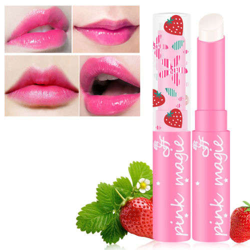 Strawberry Flavor Lip Balm Magic Temperature Changing Color-Moisturizer