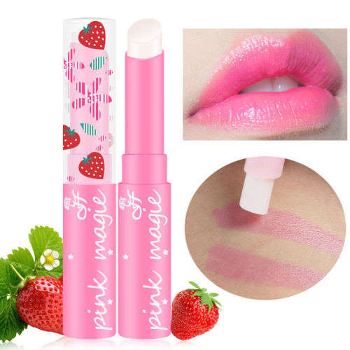Strawberry Flavor Lip Balm Magic Temperature Changing Color-Moisturizer