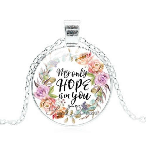 "My Only Hope Is in You " Bible Verse Chain Necklace,Quote Necklace