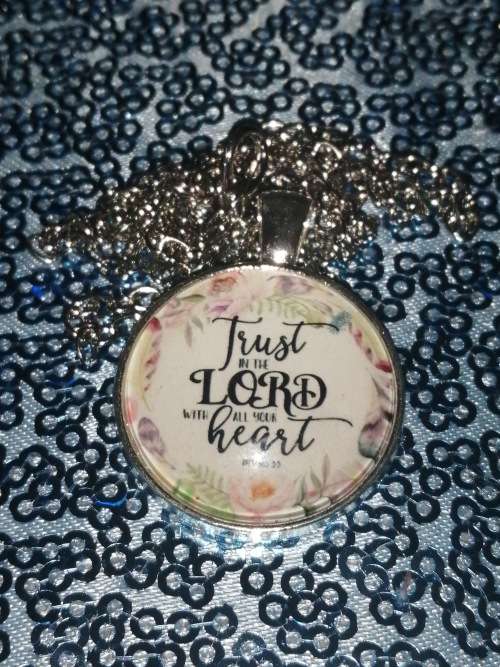 "Trust in the Lord with all your heart " Bible Verse Chain Necklace