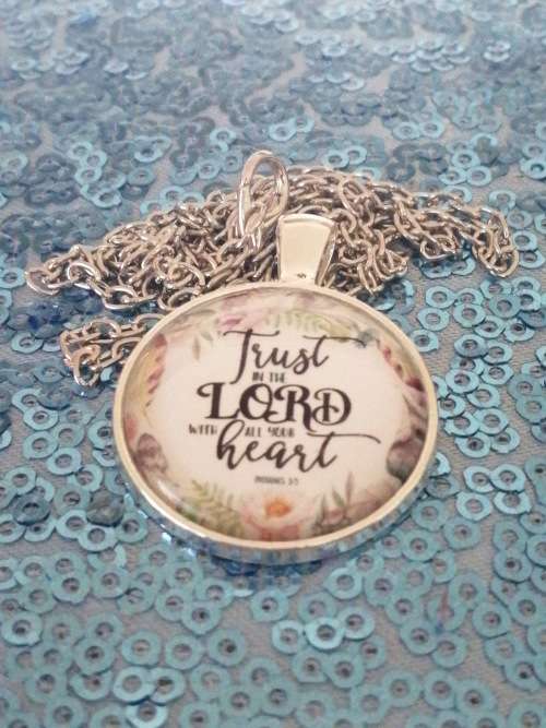 "Trust in the Lord with all your heart " Bible Verse Chain Necklace
