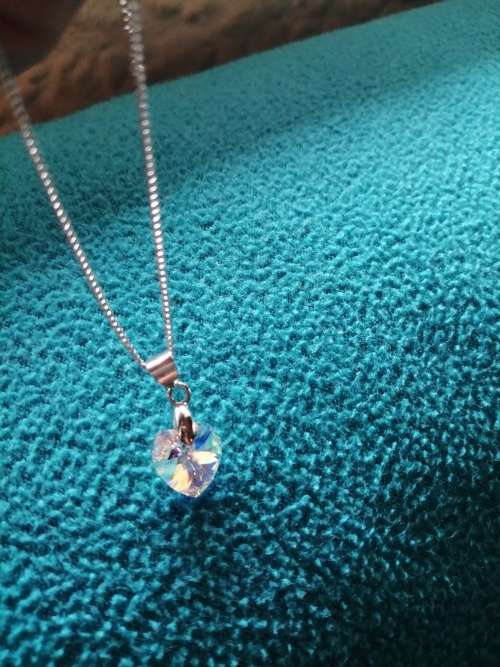 GENUINE Heart Necklaces Crystals From SWAROVSKI -  Crystal Aurore Boreale