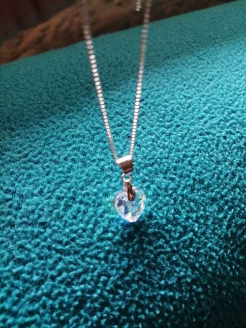 GENUINE Heart Necklaces Crystals From SWAROVSKI -  Crystal Aurore Boreale