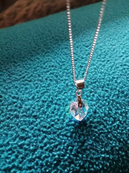GENUINE Heart Necklaces Crystals From SWAROVSKI -  Crystal Aurore Boreale