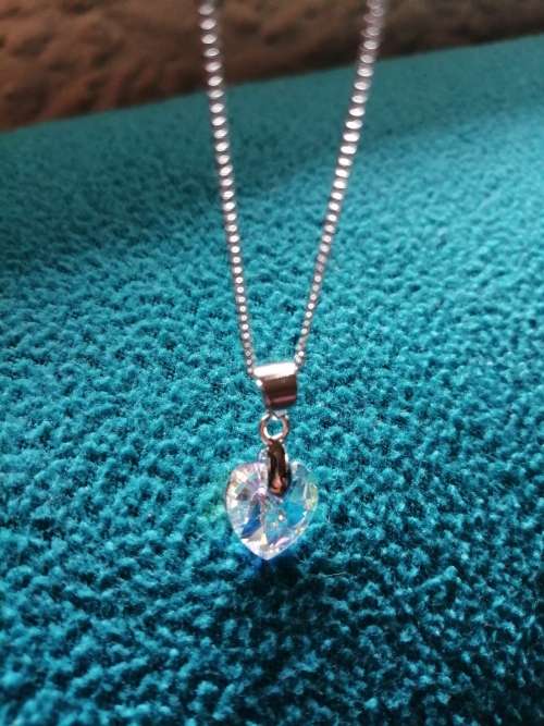 GENUINE Heart Necklaces Crystals From SWAROVSKI -  Crystal Aurore Boreale