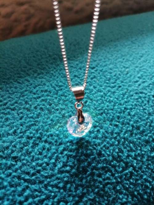 GENUINE Heart Necklaces Crystals From SWAROVSKI -  Crystal Aurore Boreale