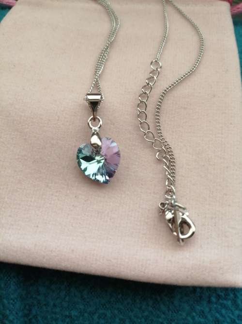 GENUINE Heart Necklaces Pendant Crystals From SWAROVSKI -  Crystal Virtual Light